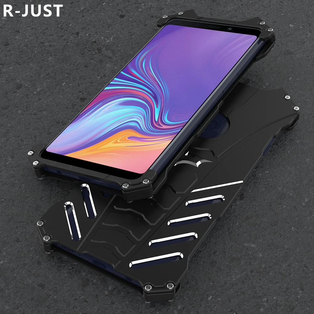 

R-JUST For Samsung A9 2018 Case Cover Luxury Hard Metal Aluminum Alloy Shockproof Armor Phone Case for A9 Star Pro A9s Back Case