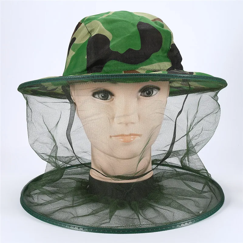 Bee Hat Beekeeping Mesh Net Head Face Protector Cap Fly Mosquito Outdoor Camping