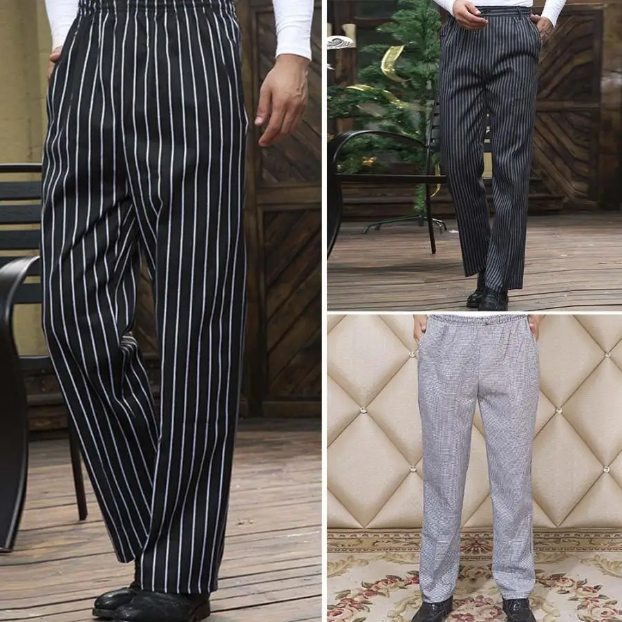 

Men Trousers Unisex Women Men Canteen Coffee Polyester Breathable Pants Long Chef Trousers Casual