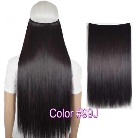 Термостойкие B5 синтетические волокна шелковистые прямые эластичность невидимая проволока Halo волосы для наращивания 8106 - Цвет: 99J
