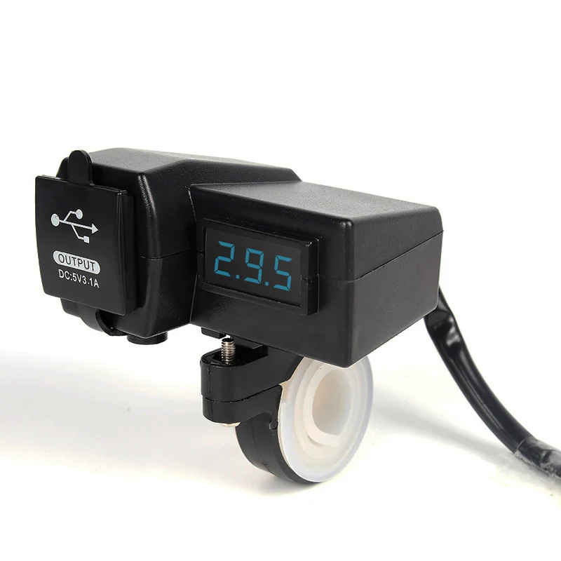 

Blue DC 5V 3.1A LED Digital Display Voltmeter Voltage Meter Dual USB Power Socket For Iphone Ipad Android GPS PDA Charger Port