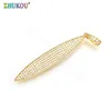 ZHUKOU-Colgante pequeño de hojas de otoño de estilo coreano, 10x68mm, dijes de cristal de Metal para accesorios de joyería, modelo: VD410 ► Foto 2/6