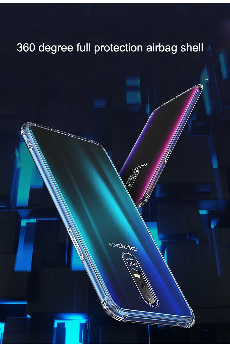 

Anti-knock Transparent Shockproof Case For OPPO Realme Reno Z C2 X 3 R17 Pro A1K F11 A7 2 K1 Pro 10x Zoom Soft TPU Case Cover