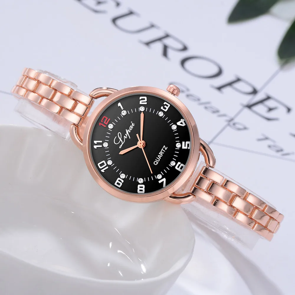 Lvpai Женские Модные Аналоговые кварцевые наручные часы из нержавеющей стали, роскошный простой стиль, дизайнерский браслет женские часы