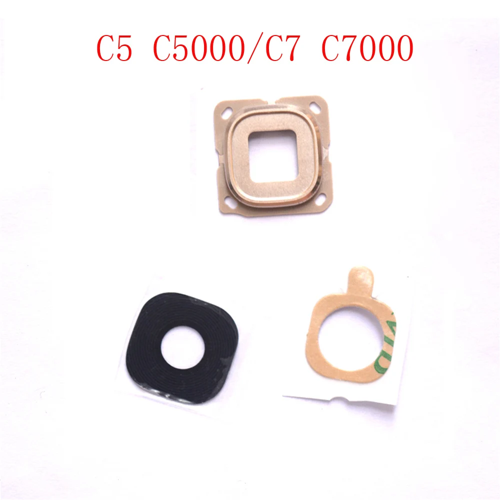 

For Samsung Galaxy C5 C5000 C7 C7000 Rear Back Camera Glass Lens Cover with Ring Holder Frame Replacement Repair Spare Parts