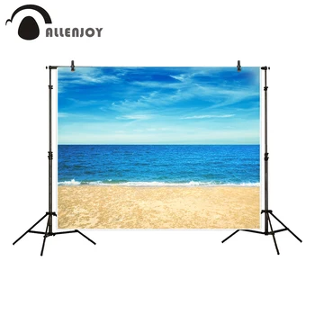 

Allenjoy backdrop for photographic studio sea sand blue sky summer season background original design professional photocall