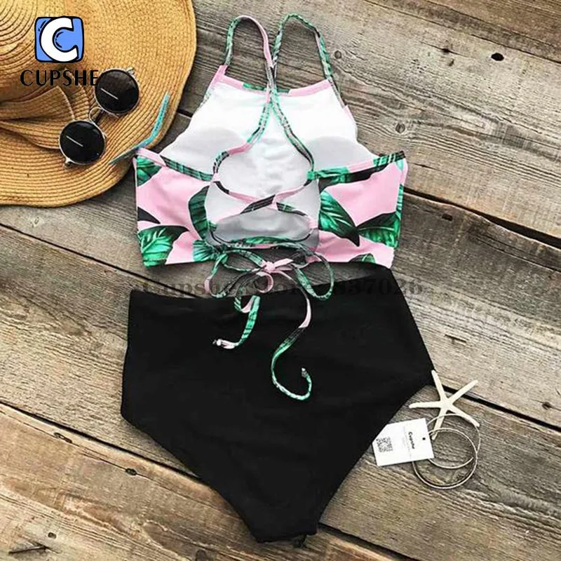 Preise CUPSHE Kräutertee Blätter Bikini Set Sommer Sexy Badeanzug Damen Strand Badeanzug bademode