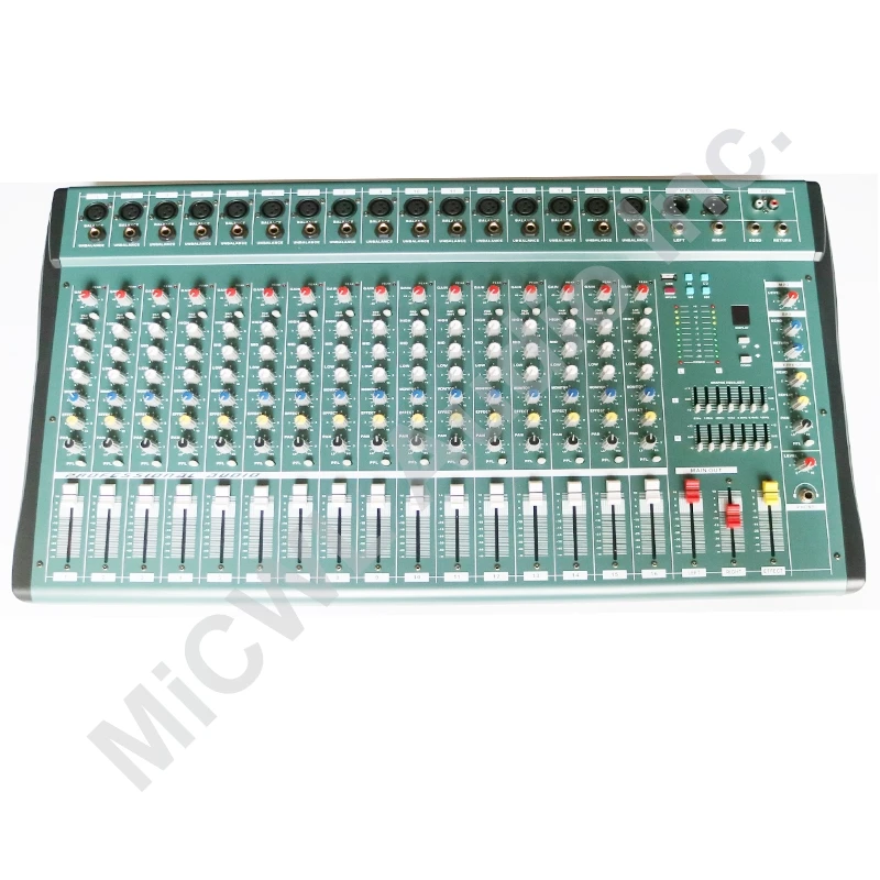 

New 16 Channel XLR 6.5mm Audio Music Stage Mixer Mixing Console 3-Band EQ with USB XLR LINE 48V Phantom Power