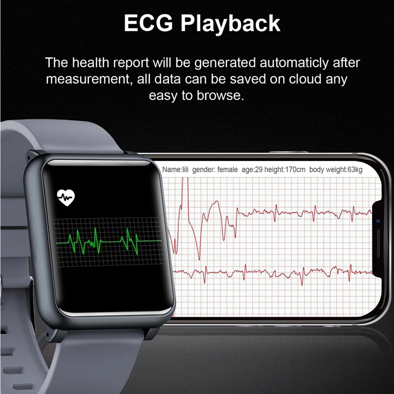 buy h9 ecg ppg monitor blood pressure smart watch men ip67 weight and bp tracker