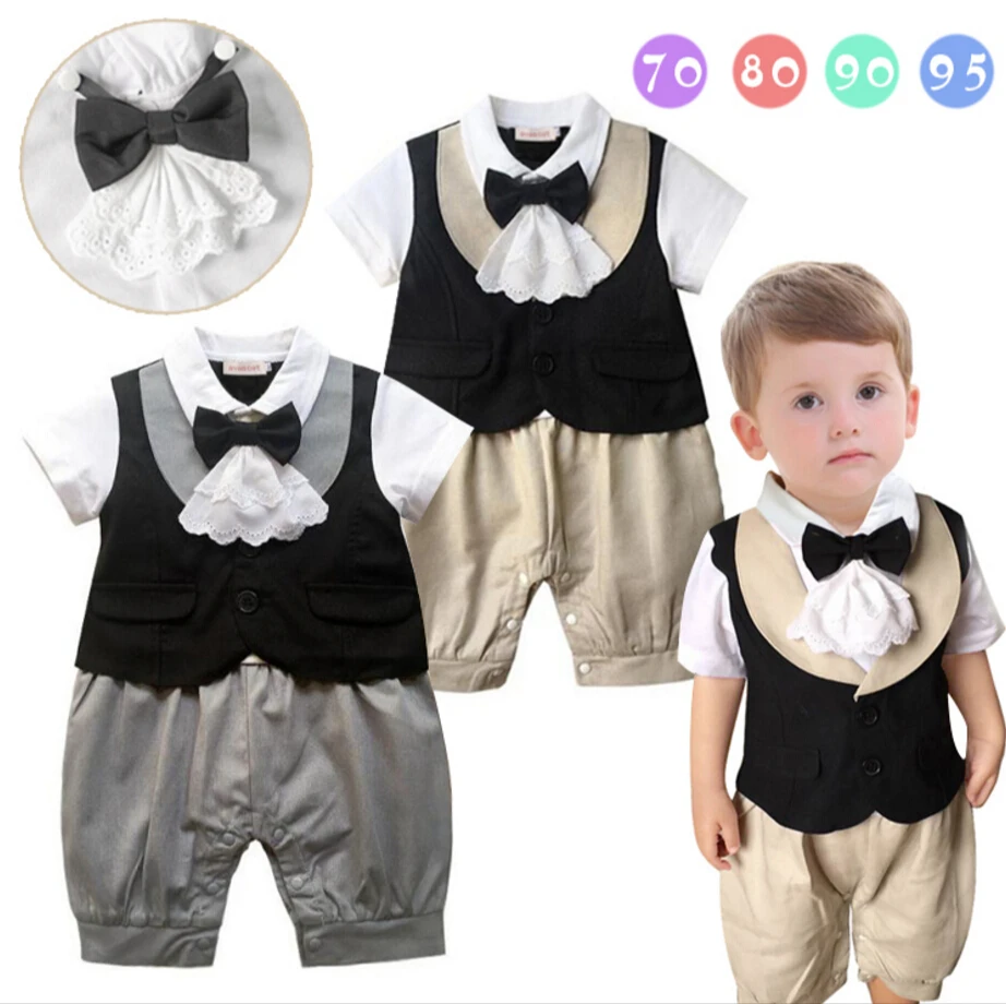 Unique Design Baby Boy One Piece Baby Boys Romper Cute Bow Knot Formal