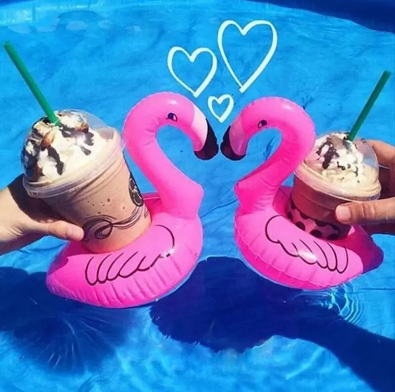 Мини надувной фламинго Единорог надувной круг в виде пончика игрушки напиток поплавок держатель чашки плавательный кольцо вечерние игрушки пляж дети взрослые