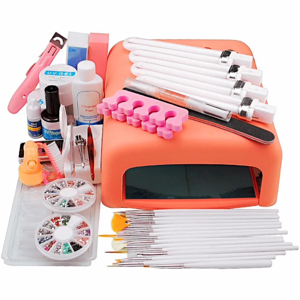 Корабль из RU маникюрный набор 36 Вт УФ лампы для ногтей гель для ногтей комплект UV гель