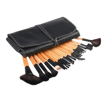 

24 pcs/set Professional Makeup Brushes Eyeshadow Lip Concealer Powder Foundation Brush Set Kit Cosmetic Tool Leather Case Beauty