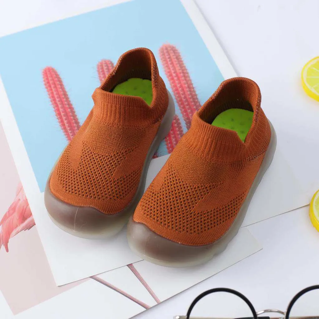 Милые однотонные дышащие вязаные дышащие туфли для маленьких девочек и мальчиков; Sapato Infantil; детская обувь