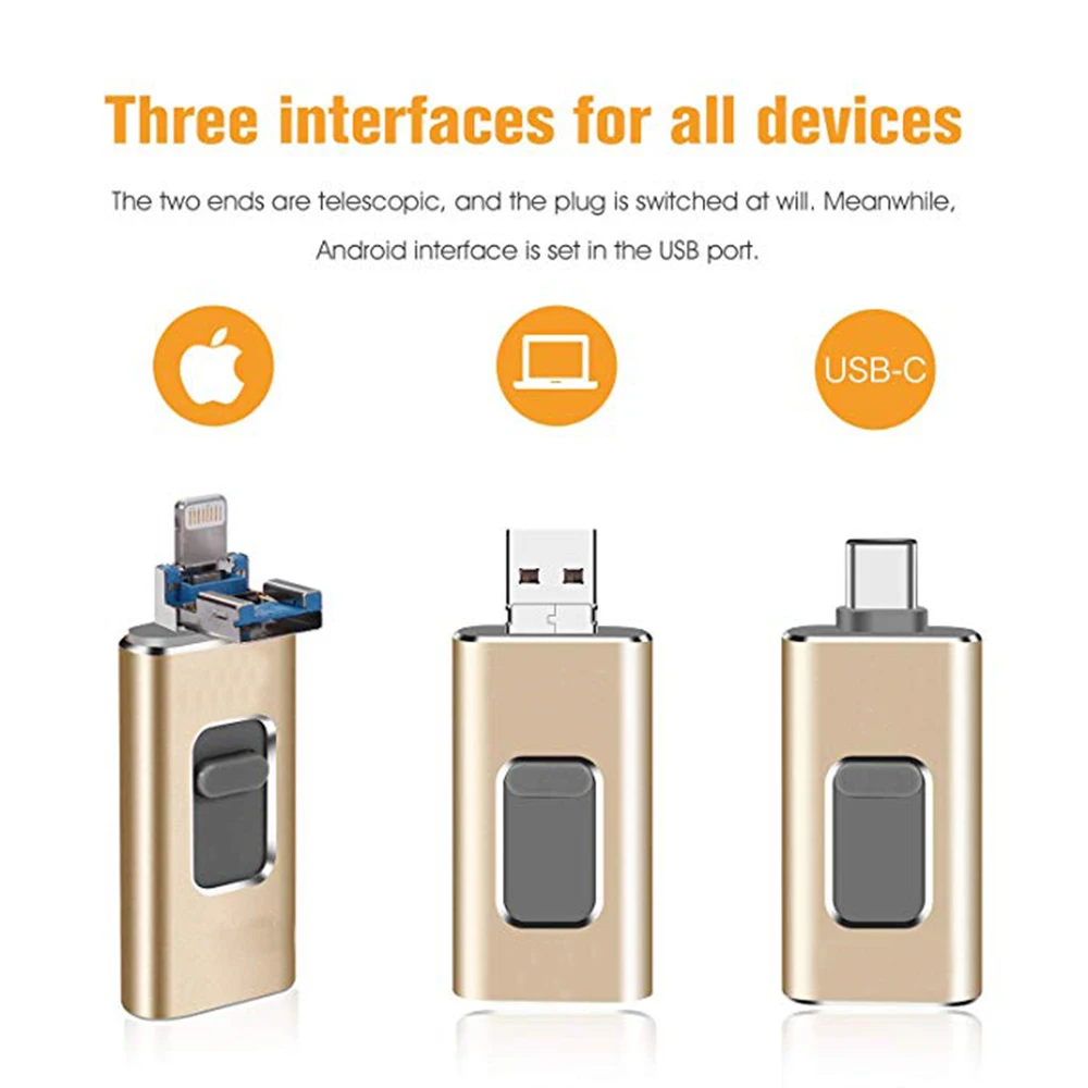 3 in 1 OTG USB 3 0 Flash Drive U Disk Memory Stick Storage Adapter USB 4