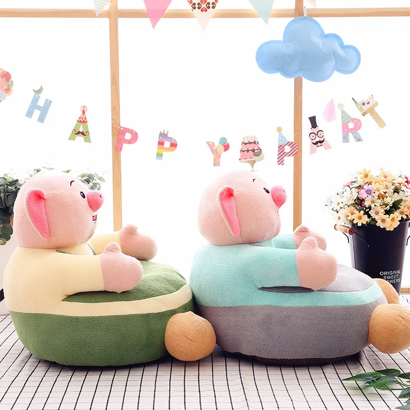 children's sofa cartoon pig plush toy cute baby small sofa seat girl boy birthday gift 57x40x20cm DY50604 (5)