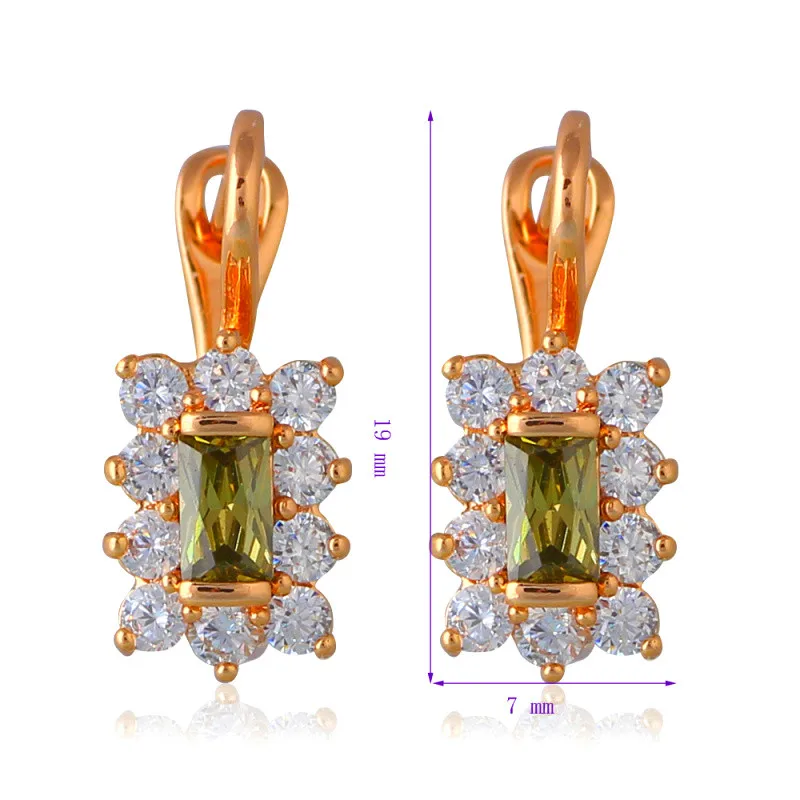 Изящные женские серьги с кристаллами золотого цвета оптом и в розницу Модные ювелирные изделия фиолетовые циркониевые серьги-кольца JE1046A
