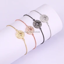 10 шт. ZYZ176-1459 мода круглый Форма полые звезды циркония браслет для женщин мужчин Micro Pave CZ модные украшения