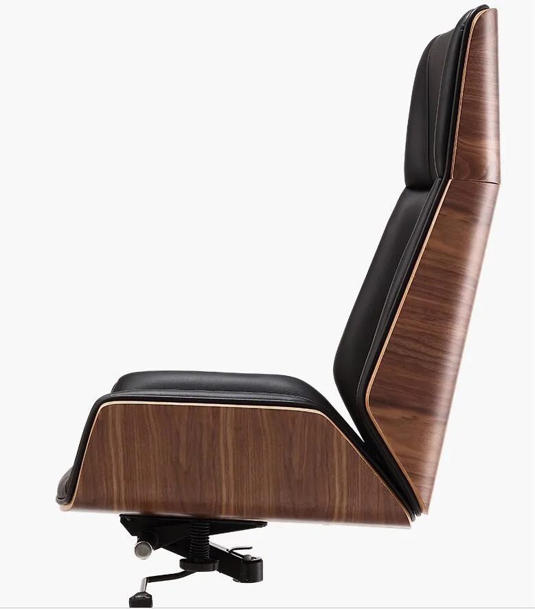 High-Back Bentwood Swivel Office Computer Chair Micro Fiber Leather Office Furniture For Home,Conference Task Leather Armchair