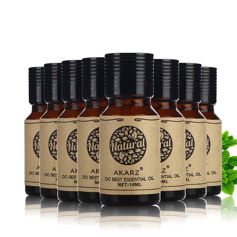 AKARZ Famous brand value meals Musk Rose Sandalwood Orange Patchouli Verbena Tea tree Lemon essential Oils 10ml*8