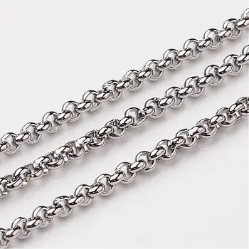 

316 Stainless Steel Cross Chains, Decorative Rolo Chains, Stainless Steel Color,Size:2x2mm,10m/lot