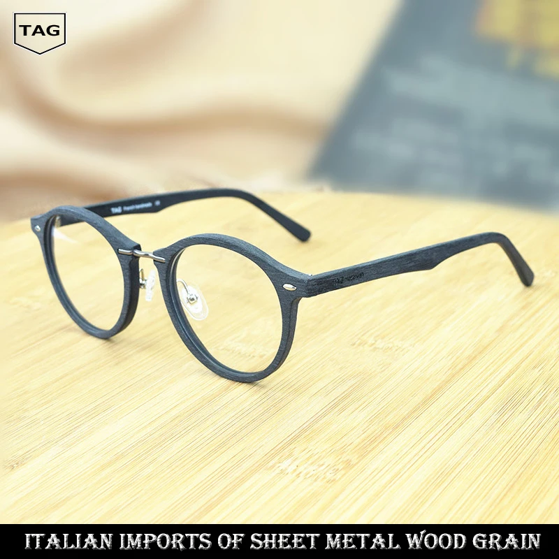 

2017 TAG Hezekiah Eyewear Frames high quality Creative wood grain myopia computer glasses women men Retro fashion glasses frame