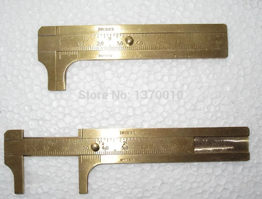 goldsmith 1pc/lot double scale Slide Caliper Brass Gauge,Brass Caliper