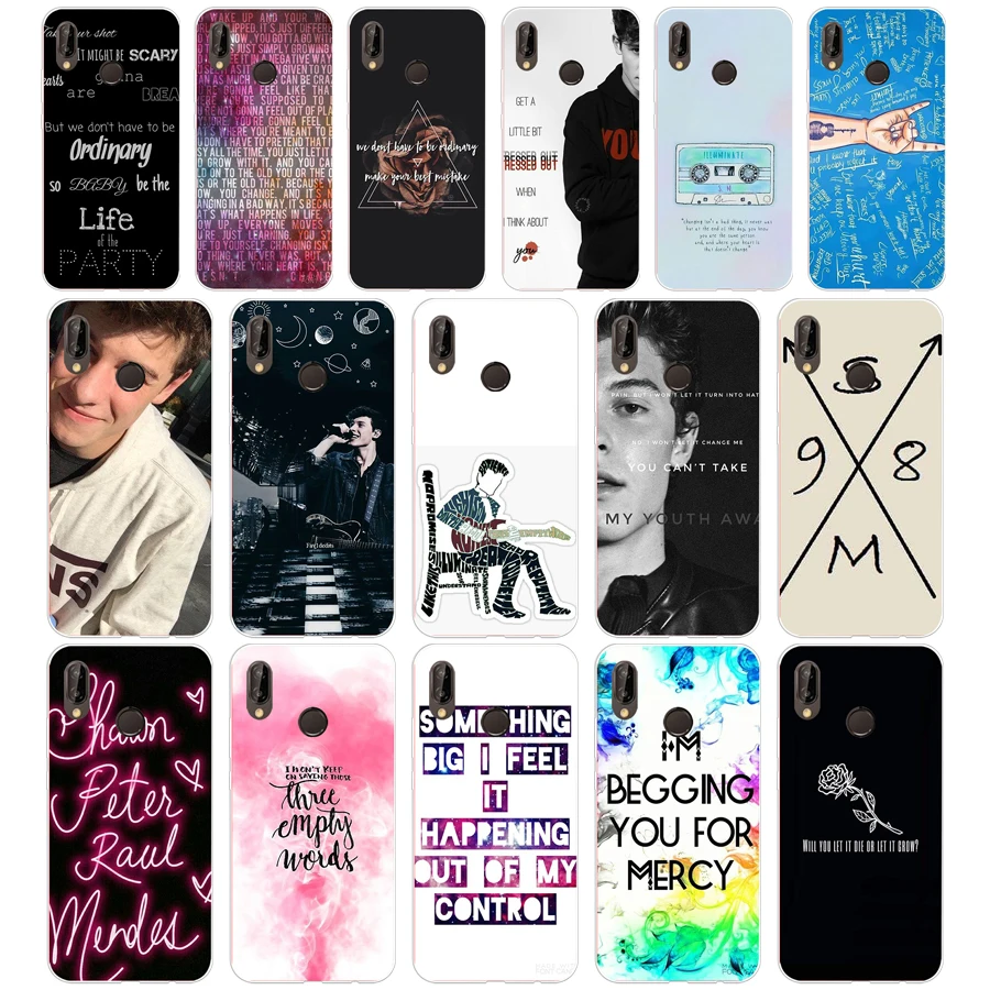 

115SD shawn mendes lyrics Soft Silicone Tpu Cover Case for Honor 10 huawei p mate 10 20 lite y5 y6 prime 2018