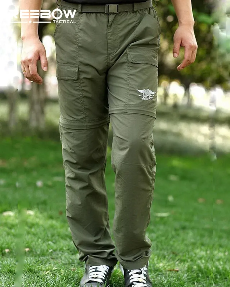 Eebow тактические мужские уличные походные быстросохнущие съемные брюки-карго осень лето анти-УФ тонкие Военные походные брюки