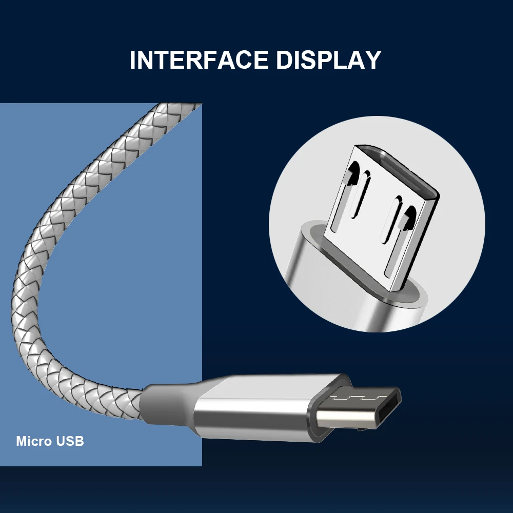 Rápido de carga de Micro USB Cable 1 m 2 m 3 M trenzado de Nylon Smartphone Cable de sincronización de datos para Xiaomi Redmi Note 5 6 pro 4X Huawei Honor 8X