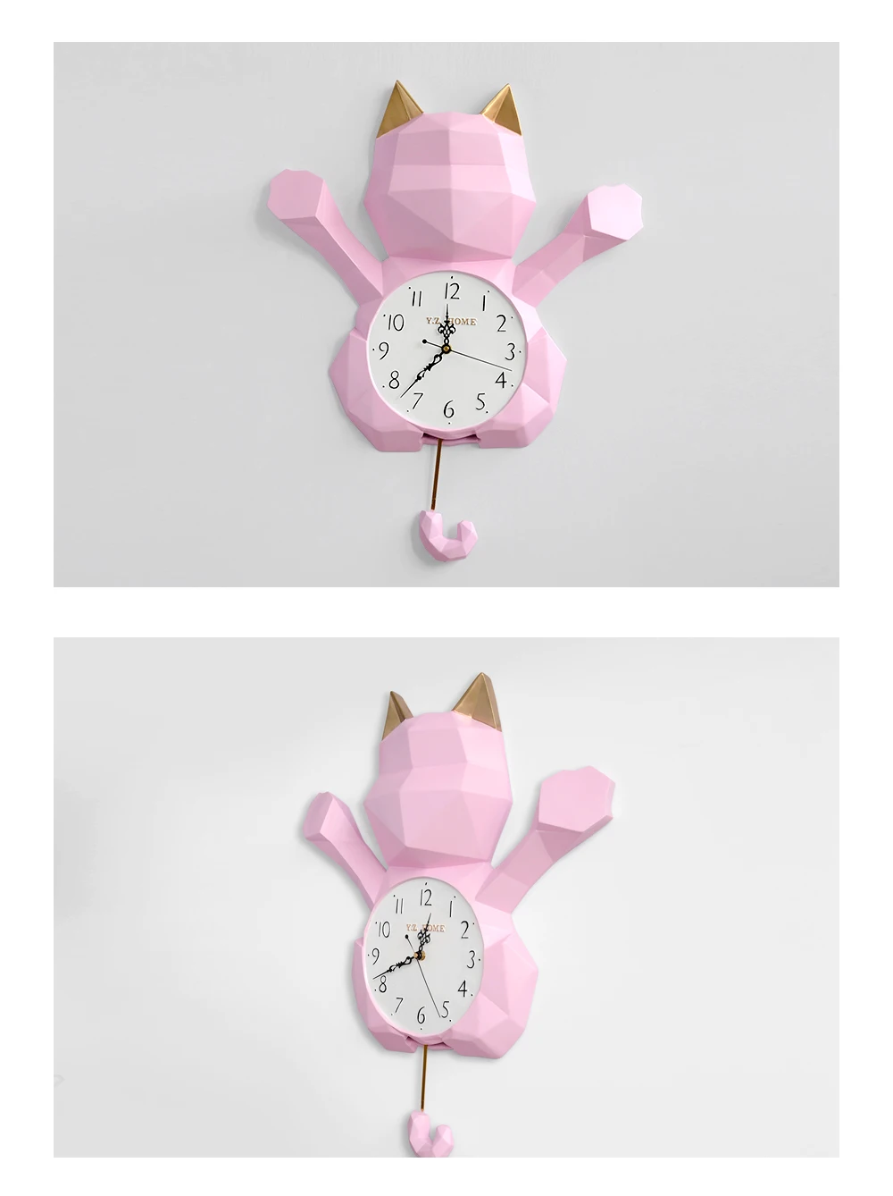 Настенные часы современный дизайн для гостиной часы смолы статуя кота качели часы в настенный орнамент модные креативные украшения дома