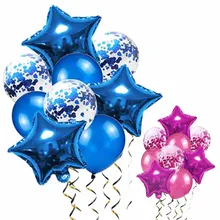 Синие шары воздушные шары Deco день рождения конфетти Baloon Star Baloon День Рождения украшения Детские шары для свадебного украшения XN