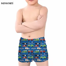 INSTANTARTS мультфильм скорой помощи/экскаватор/автомобиль печати плавать ming костюмы для мальчиков пляжная одежда детские плавки