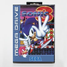 Sega MD games card-Sonic 3 с коробкой для игровой консоли sega MegaDrive 16 bit MD card