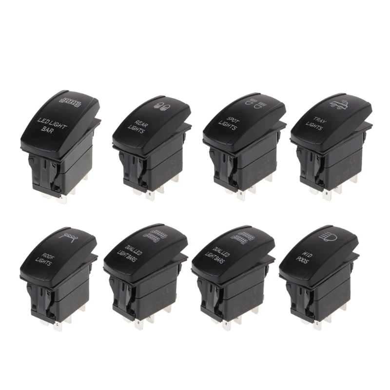 

5PIN Car Marine Boat Rocker Toggle Switch LED Roof lights ON OFF 12V/20A 24V/10A
