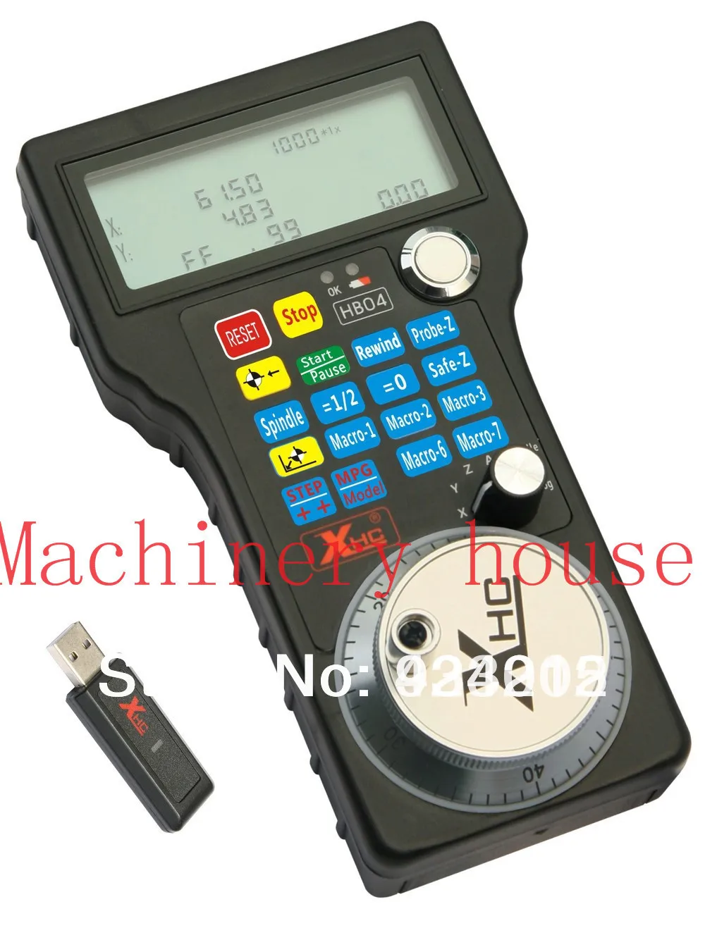 

Free Shipping Wireless Mach3 MPG Pendant Handwheel for CNC Mac.Mach 3, 4 axis Wholesale Price (HandWheel-04)