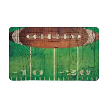 

an American Football and Field Painted Indoor Entrance Doormat , Backing Non Slip Door Mat Entrance Rugs Home Decor