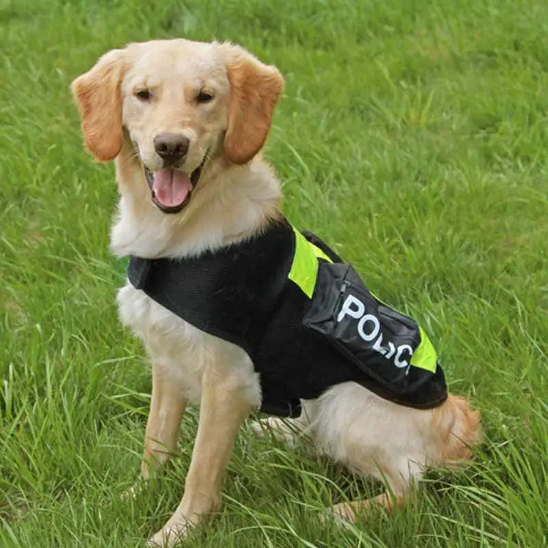

Large Dog Police Safety Save Life Jacket Reflective Vest Pet Dog Preserver Coat Clothes Pets Supplies LBShipping