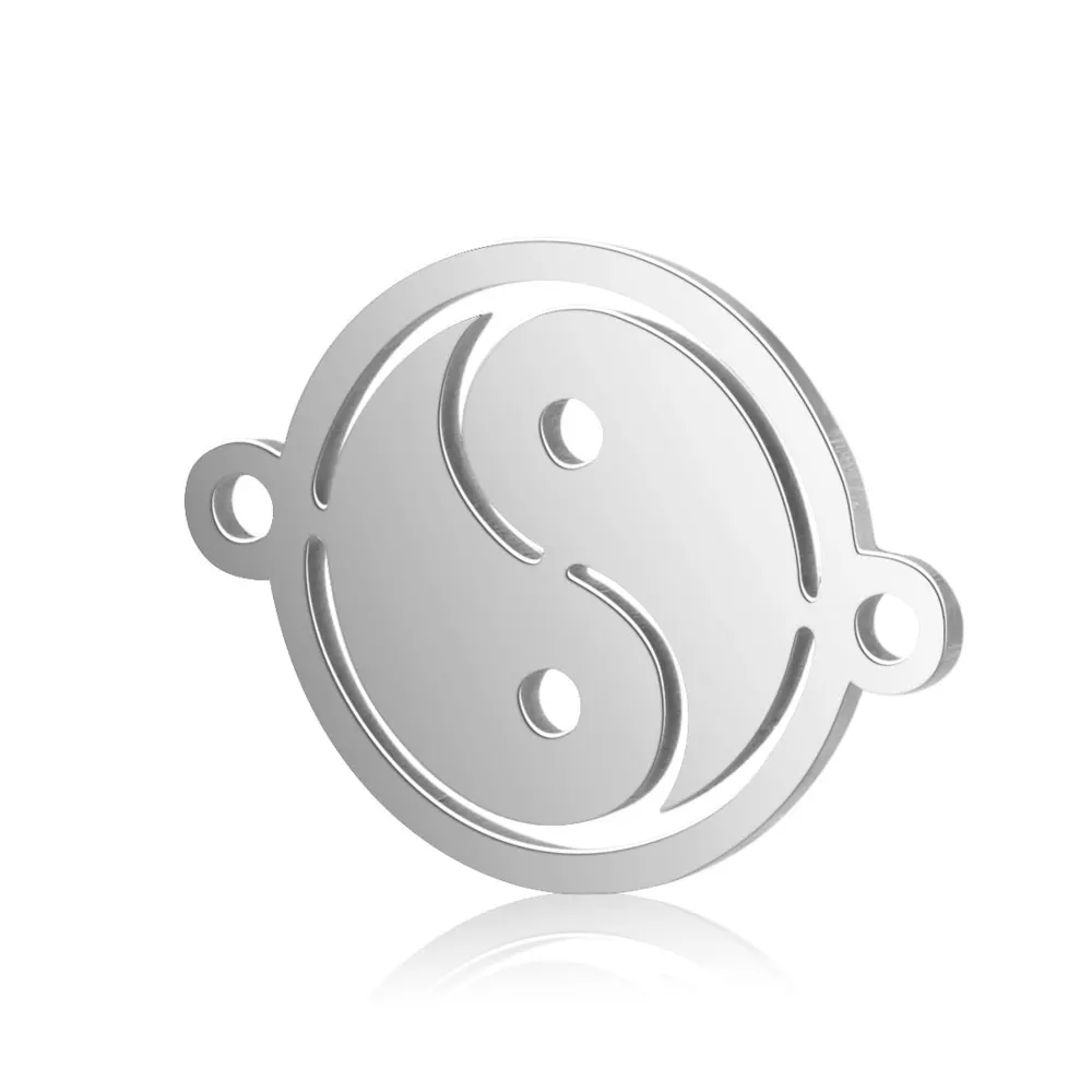 Подвески из нержавеющей стали с двумя отверстиями Taiji Ying and Yang аксессуары для
