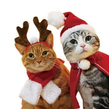 

New Year Christmas Pet Dog Cat Clothes Halloween Cat Hat Scarf Suit Cloak Dress Up Pet Costume Cloak Clothing Mascotas