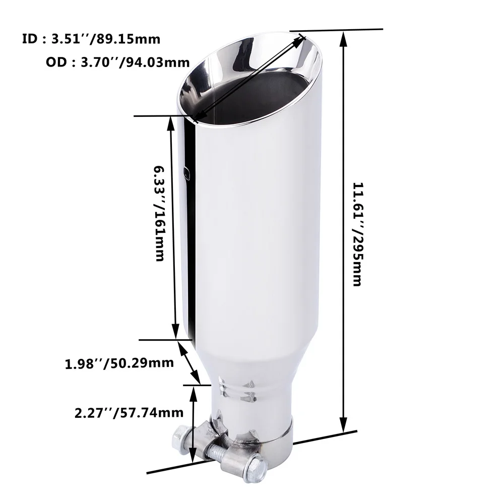 ESPEEDER Универсальный 2," вход 3." выход из нержавеющей стали выхлопные трубы глушитель хвост круглый наконечник глушитель автомобильные аксессуары