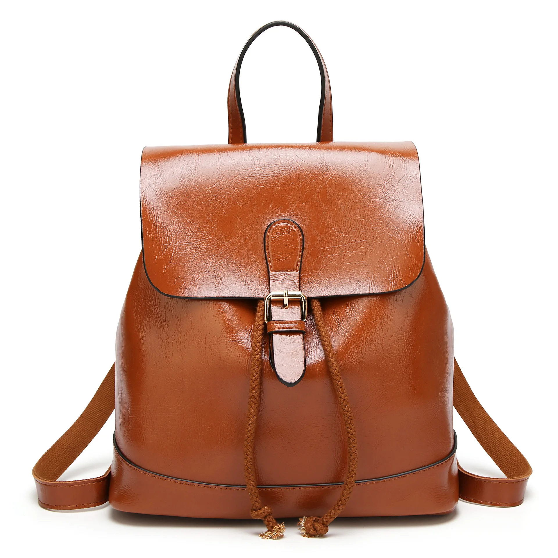 Moxi высококачественный кожаный женский рюкзак для подростков, 5 цветов, школьный рюкзак для девочек, Женский универсальный рюкзак - Цвет: brown