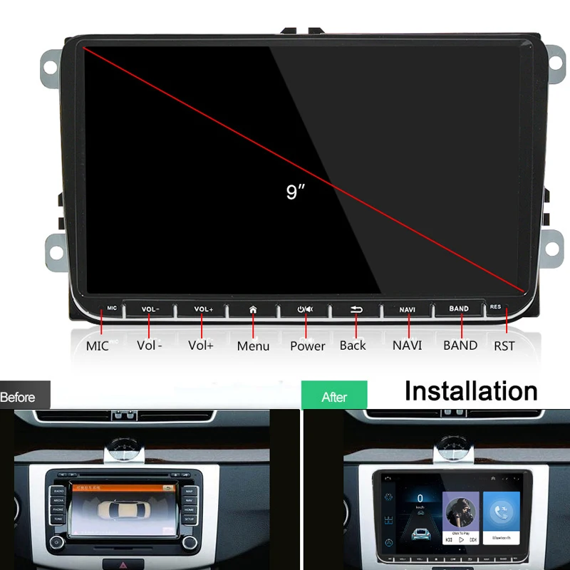 Автомобильный мультимедийный GPS радио Android 2 din для golf 4 5 6 skoda vw polo sedan scirocco cc bora passat b5