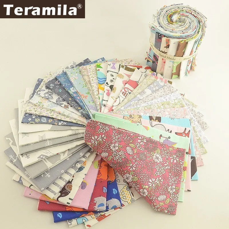 Teramila Flower Design 20x25cm 100% Cotton Fabric Telas Patchwork