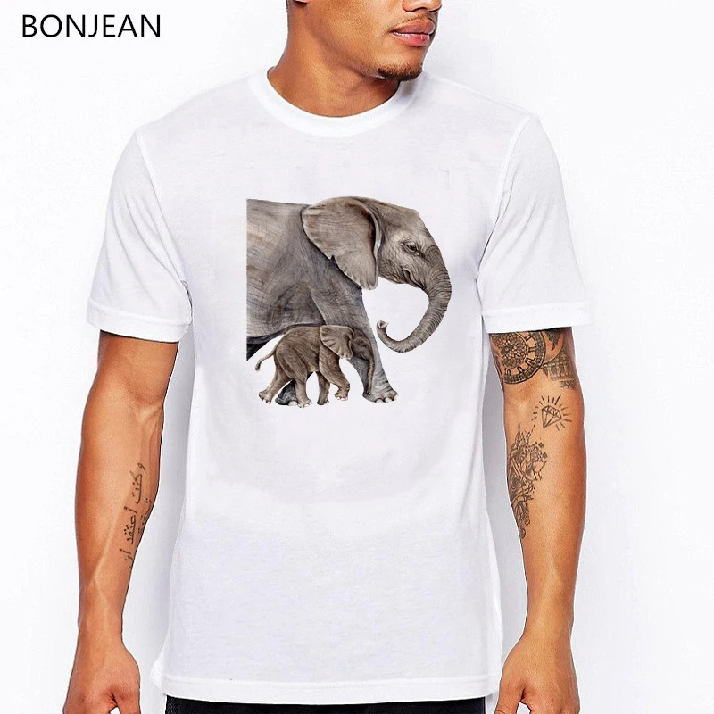 

Elephant with dumbo animal printed tshirt men white funny t shirts camisetas hombre summer tops t-shirt homme streetwear