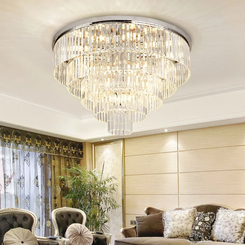 

Postmodern light luxury crystal lamp LED ceiling lamp round living room lamp simple restaurant atmosphere home bedroom lamp led