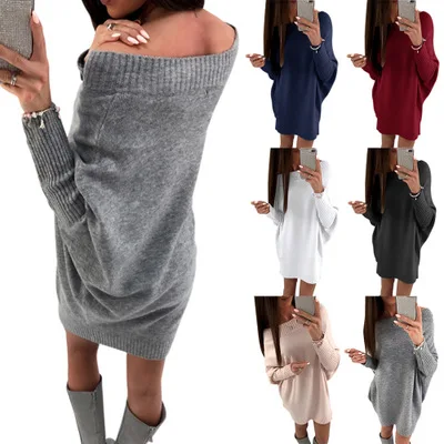 

2018 Fashion Batwing Sleeve Sweaters and Pullovers For Women Casual Loose Long Sweater Pull Femme Jumper