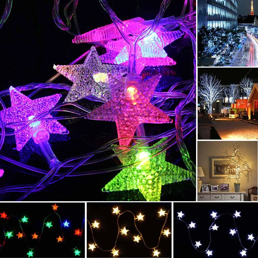 10M 20M 30M 50M Star Decorative Lamp 220V Waterproof Christmas Wedding Party Decoration LED String Fairy Lights