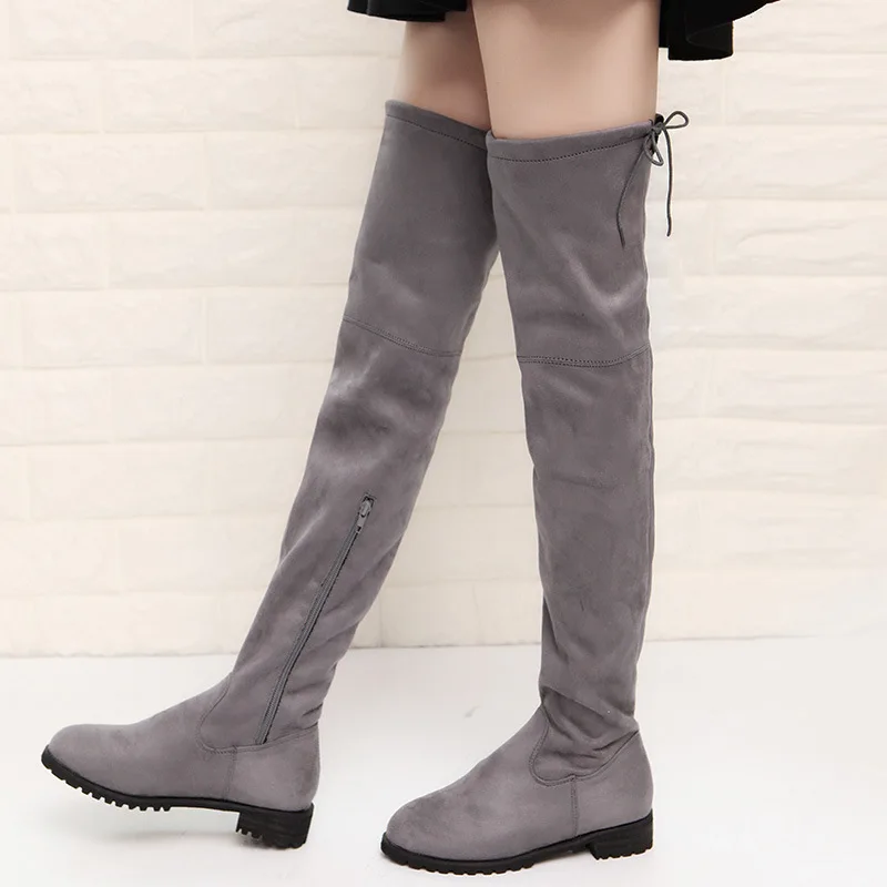 

AGUTZM 2019 Slim Boots Sexy Over The Knee High Suede Women Snow Boots Women's Fashion Winter Thigh High Boots Shoes Woman