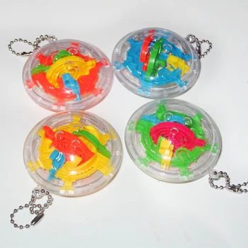 

100pcs/lot 30 Steps Mini Keychain Pendant 3D Maze Ball Spherical Intellectual Educational Puzzle Games Toys for Kids Children